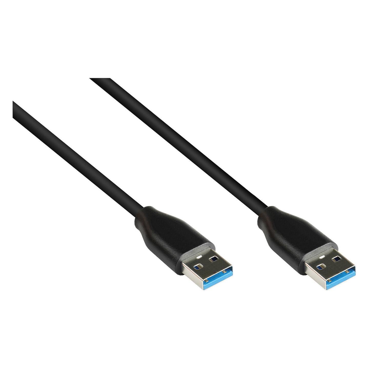 Kabllo USB Good Connections Alcasa 2831-AA010S, USB 3.2 Gen 2, USB-A Mashkull në USB-A Mashkull, 10Gbps, 1m - Zezë - 2
