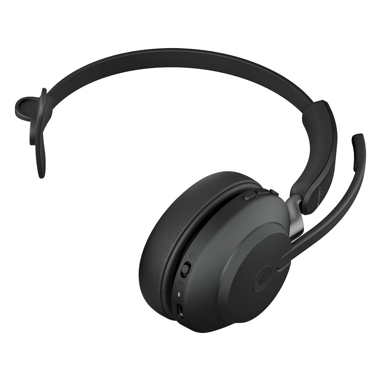 Kufje pa kabllo Jabra Evolve2 65 / Bluetooth / USB-A / Me bazë karikimi / Business Headset / 3 Mikrofona – Zezë - 4