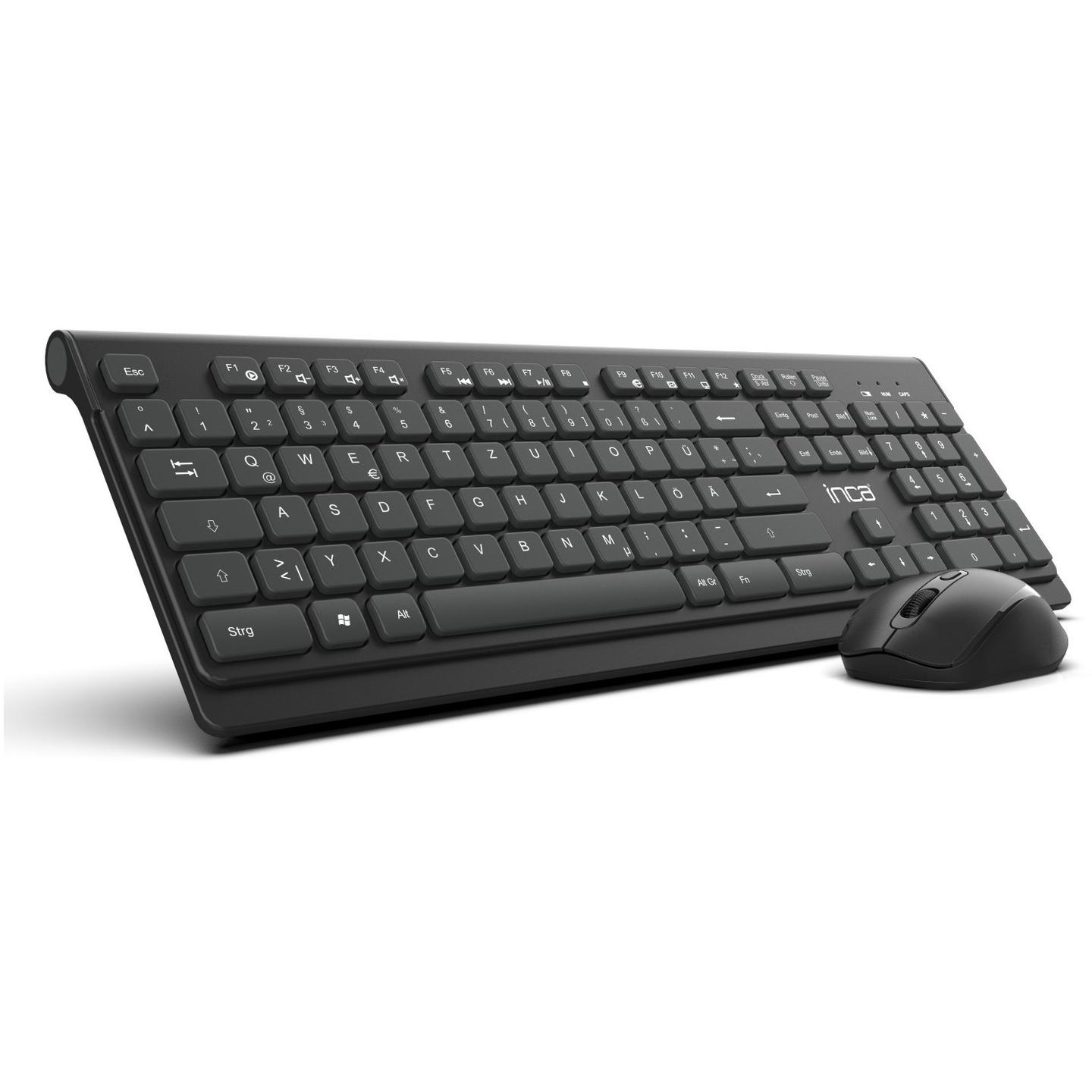 Combo (Tastierë & Maus) INCA IWS-519, Wireless, USB-C/A, Full-Size, 104 Taste, 12 Taste Multimediale, Ergonomik - Zezë - 11