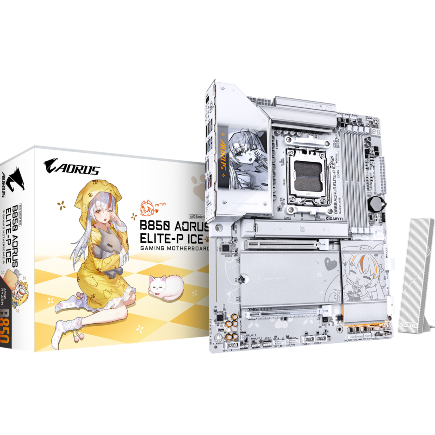 Pllakë Amë Gigabyte B850 AORUS ELITE-P ICE / AMD AM5 / B850 / DDR5 / ATX / Wi-Fi 7 / 5GbE LAN - 3