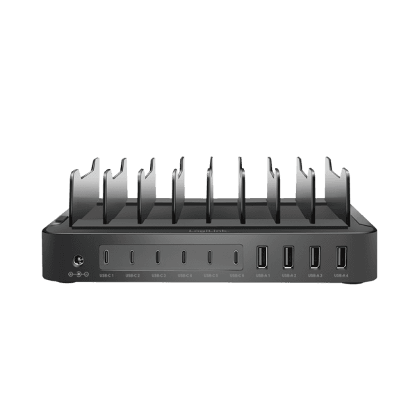 Karikues tavoline LogiLink PA0327, 10 porta, 4x USB-A, 6x USB-C, 120W, PD 3.0, QC 3.0 - Zezë - 2