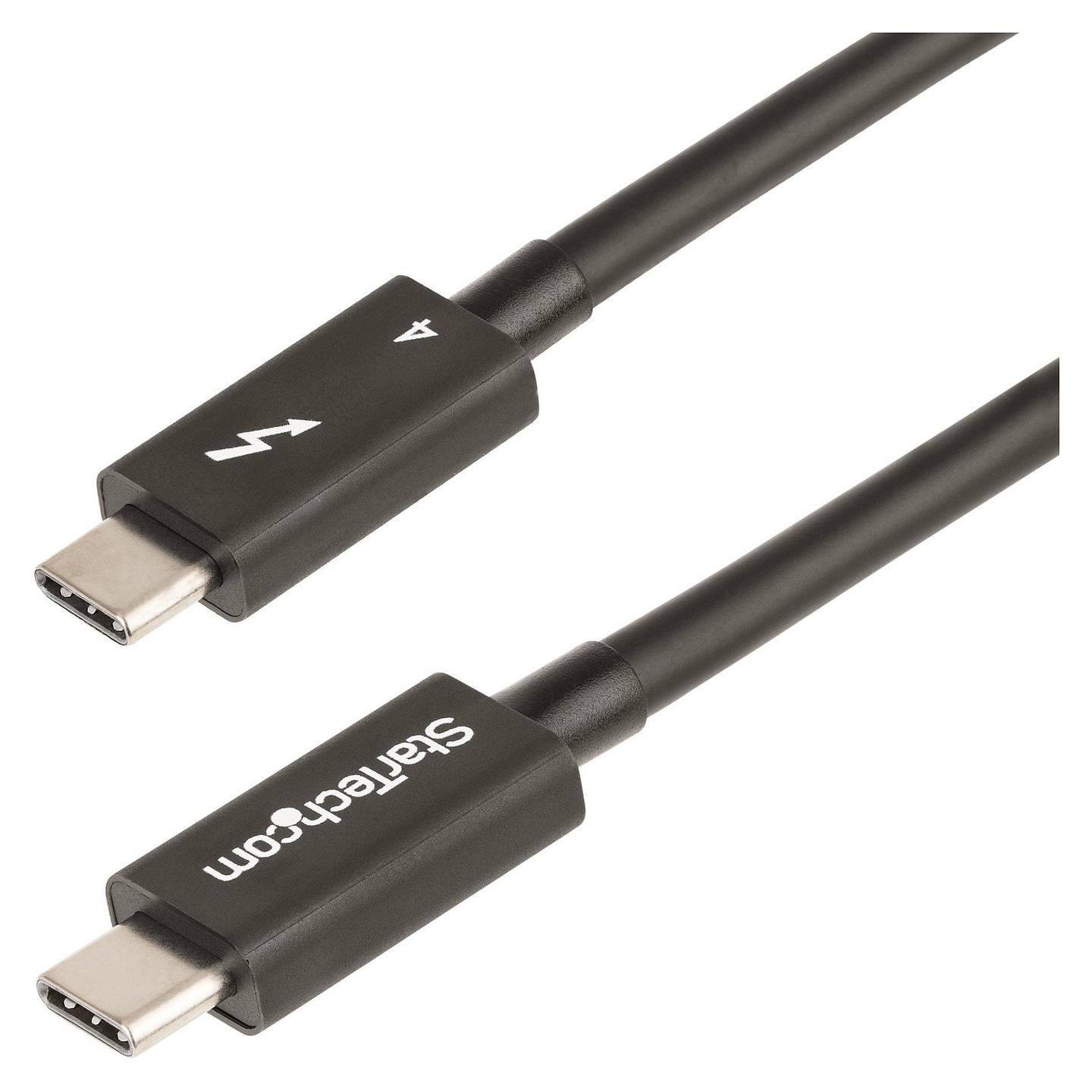 Kabllo USB StarTech.com TBLT4MM1M / USB-C në USB-C / Thunderbolt 4 / 40Gbps / 100W / 1m - Zezë