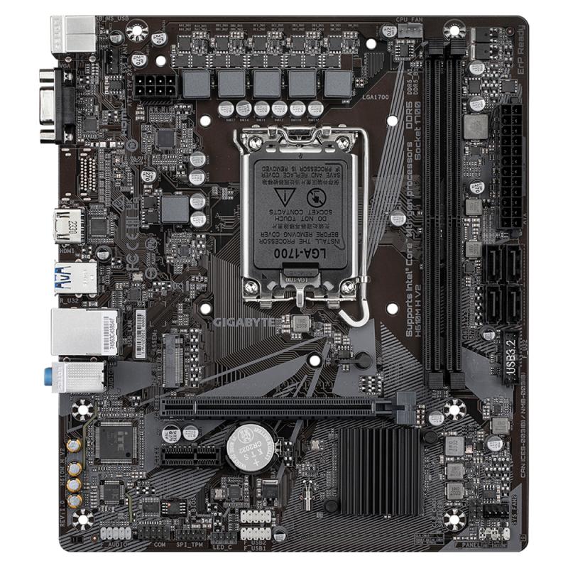 Pllakë Amë Gigabyte H610M H V2 / LGA1700 / H610 / DDR5 / mATX / HDMI / VGA / Gigabit LAN - 2
