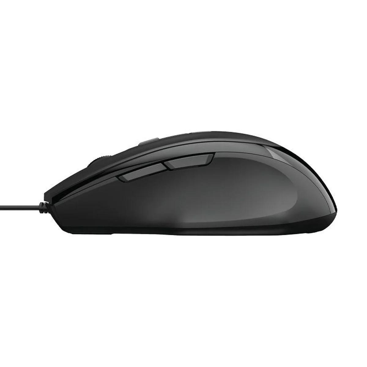 Maus me Kabllo Trust Voca Comfort, 2400DPI, 6 Butona, USB - Zezë - 3