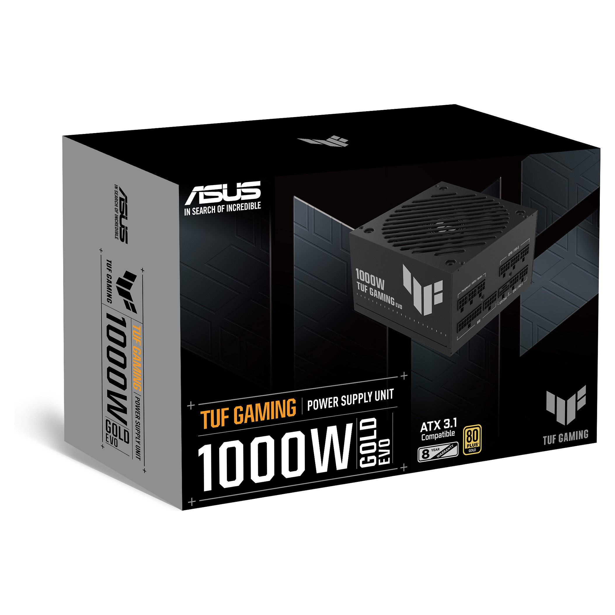 Furnizues Energjie ATX ASUS TUF Gaming Gold EVO / 1000W / 80 PLUS Gold / ATX 3.1 / PCIe 5.1 - Zezë - 9