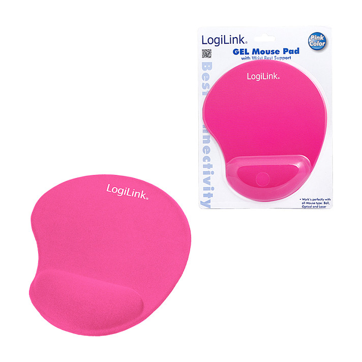 Mauspad LogiLink ID0027P / 230 x 204 x 3mm / Lycra / Mbështetëse për kyçin - Rozë - 4