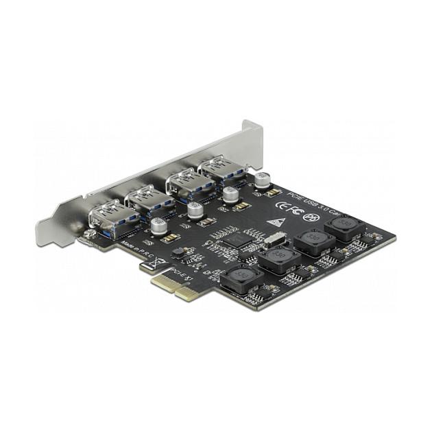 Kartë Zgjerimi PCI Express Delock 90509 / PCIe 2.0 x1 / 4x USB Type-A 5Gbps / Renesas D720201 - 3