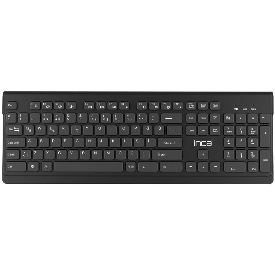 Combo (Tastierë & Maus) INCA IWS-519, Wireless, USB-C/A, Full-Size, 104 Taste, 12 Taste Multimediale, Ergonomik - Zezë - 4