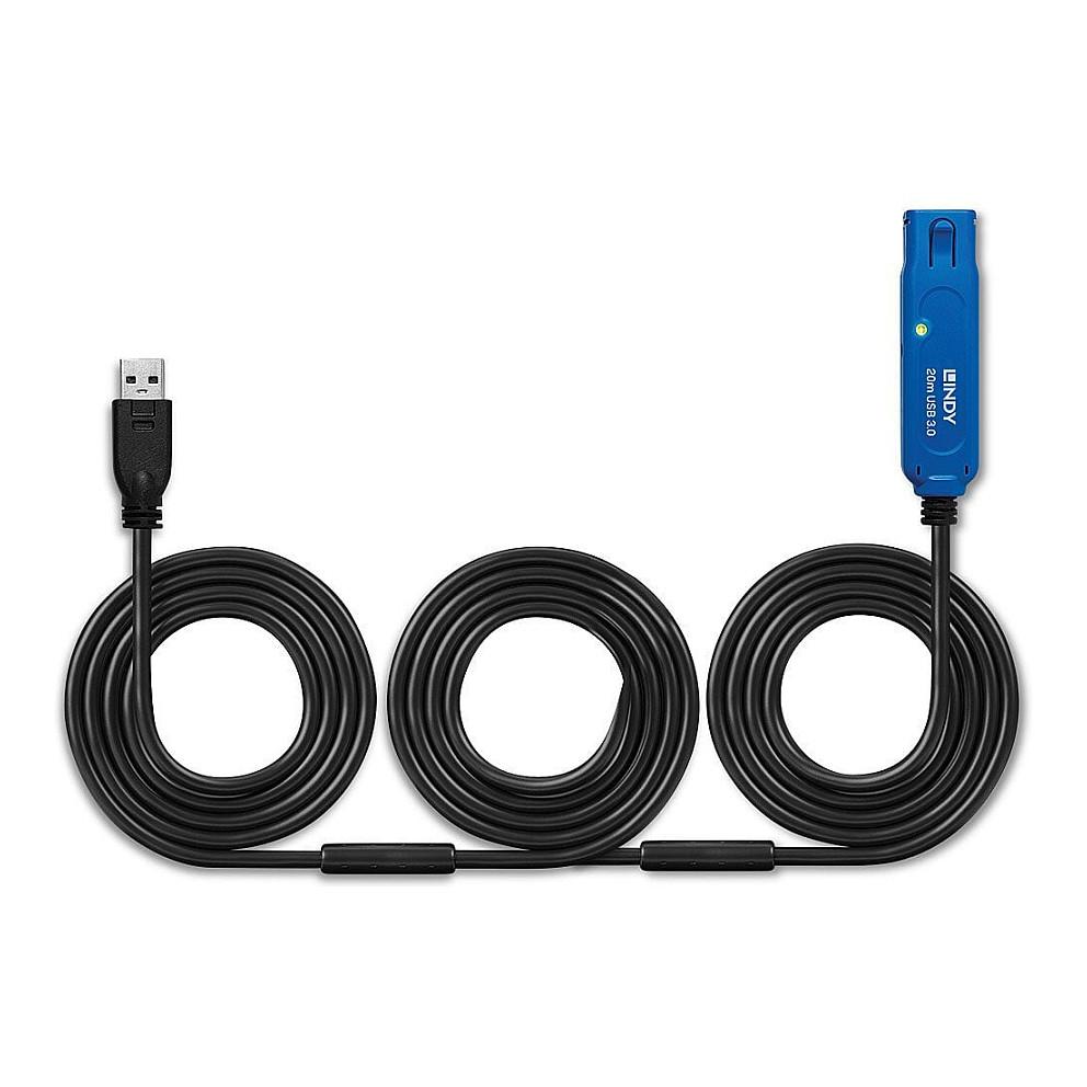 Kabllo USB Lindy 43361, USB-A mashkull në USB-A femër, USB 3.0, zgjatues aktiv, 5 Gbit/s, 20 m - Zezë - 8