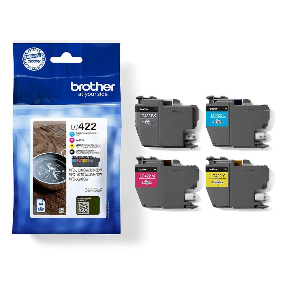 INK Brother LC-422VAL / 550 faqe / Multipack - Shumëngjyrësh - 2