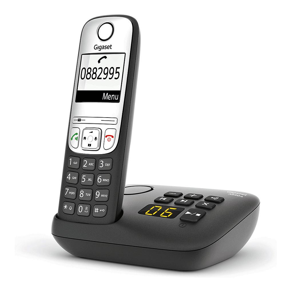 Telefon DECT Gigaset A690A / S30852-H2830-B101 / 1 Aparat / Sekretar Telefonik / Ekran 2" / 100 Kontakte / Hands-Free / Deri 14 orë Bisedë – Zezë - 4
