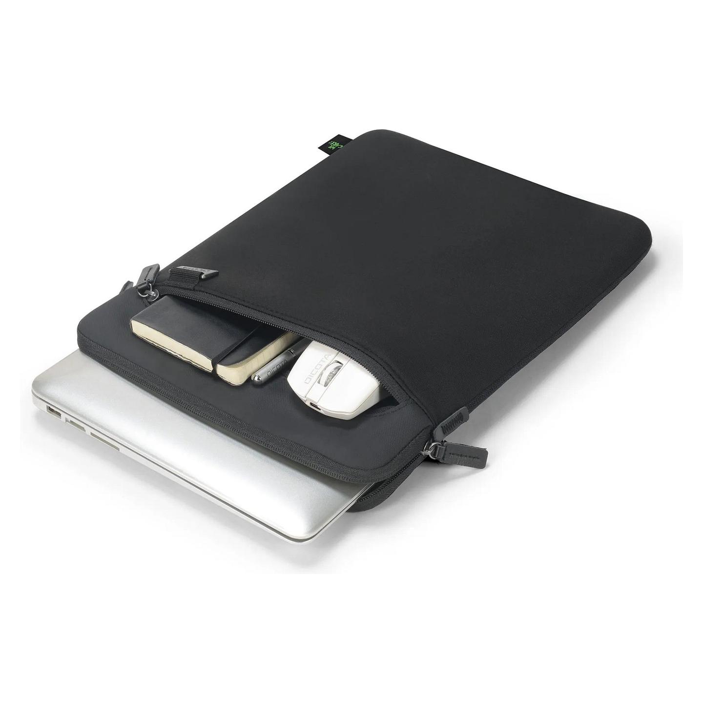 Çantë për Laptop DICOTA Sleeve FIVE 14, 14", Neopren i ricikluar, Xhep për aksesorë, 0.265 kg - Zezë - 5