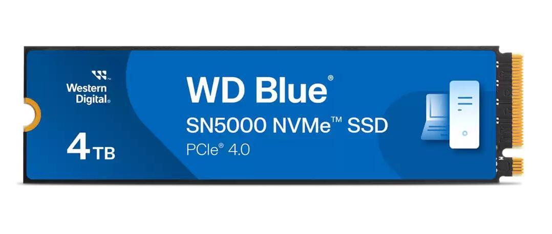 SSD e Brendshme WD Blue SN5000, 4TB, M.2 2280, NVMe PCIe 4.0 x4, 5500 MB/s Lexim, 5000 MB/s Shkrim