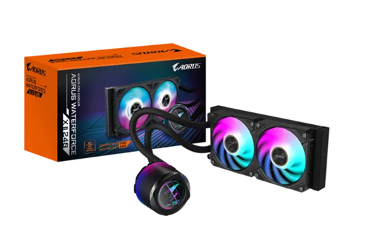 Ftohës për Procesor Gigabyte AORUS WATERFORCE X II 240 / 2x120mm / 800-2400 RPM / AIO LCD ARGB – Zezë - 3