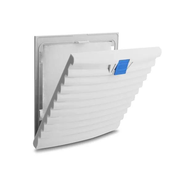 Aksesor për Ftohës DeLOCK Lüfterfilter mit Clip / Për 120 × 120mm / 148 × 148 × 30mm / IP54 / 85% Filtration – Bardhë/Blu