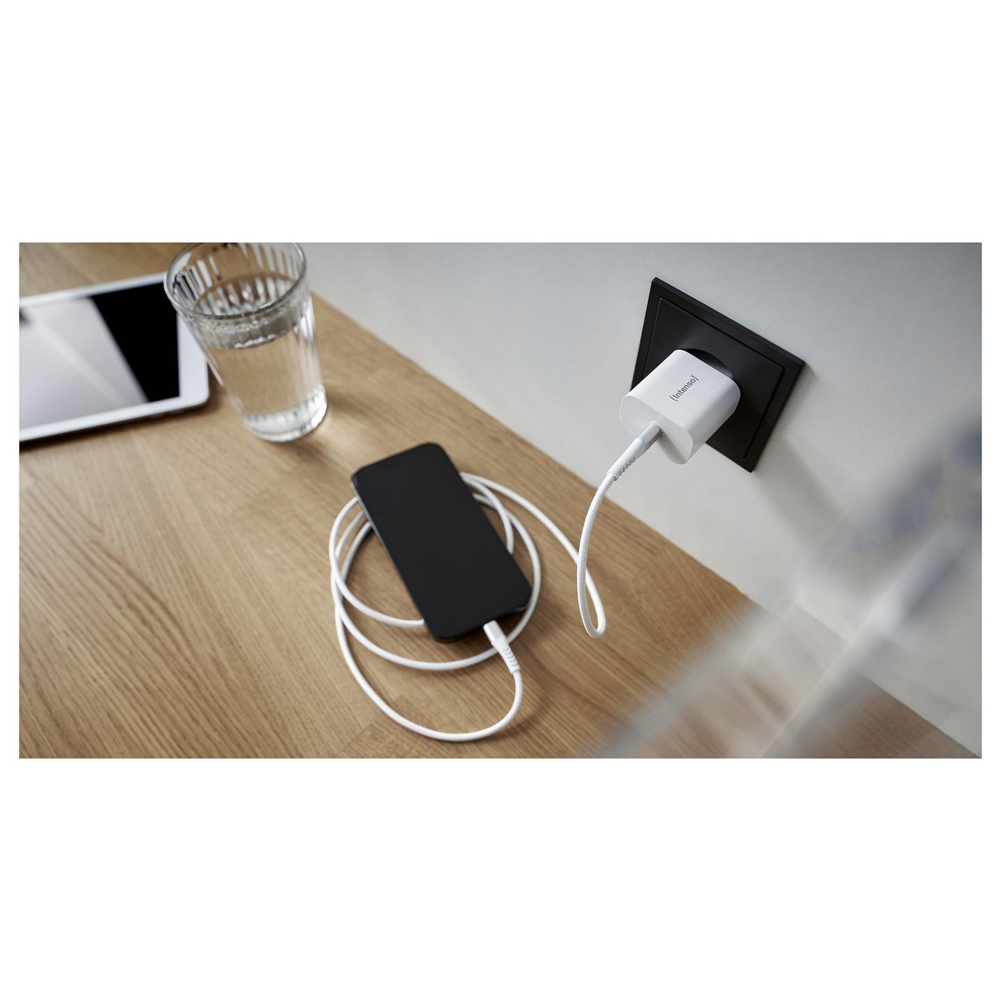 Adapter Intenso W20C / USB-C / 20W / Power Delivery 3.0 / PPS / Quick Charge 4.0 - Bardhë - 9
