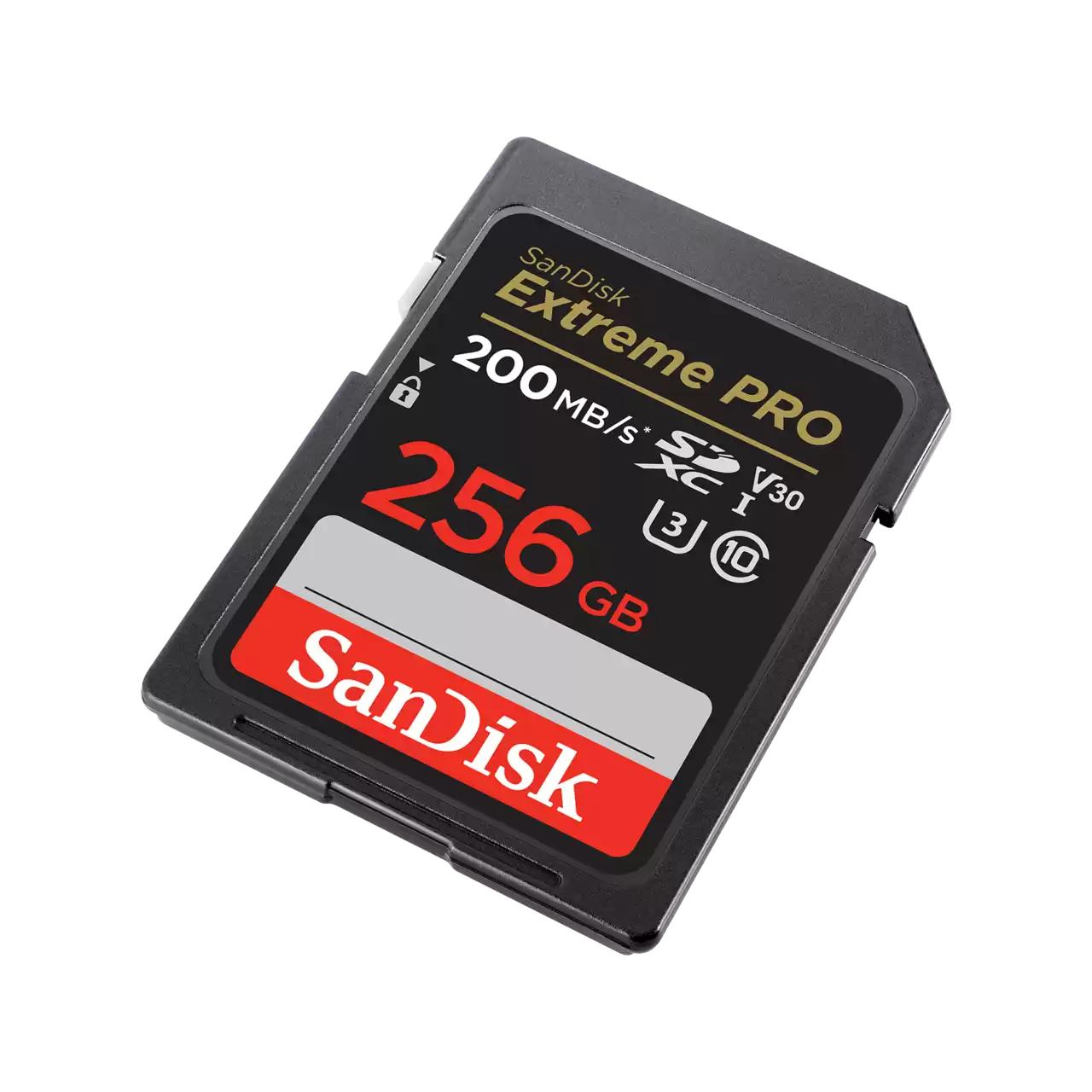 Kartë Memorie SanDisk Extreme PRO / SDSDXXD-256G-GN4IN / 256GB / SDXC / UHS-I / U3 / V30 / 200MB/s – Zezë - 2
