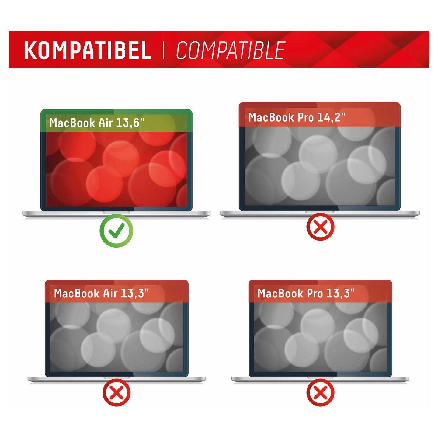 Filtër Privatësie për Laptop Displex 01765, 13.6", për MacBook Air, magnetik, 2-drejtimësh, 3H - Zezë/Transparente - 4