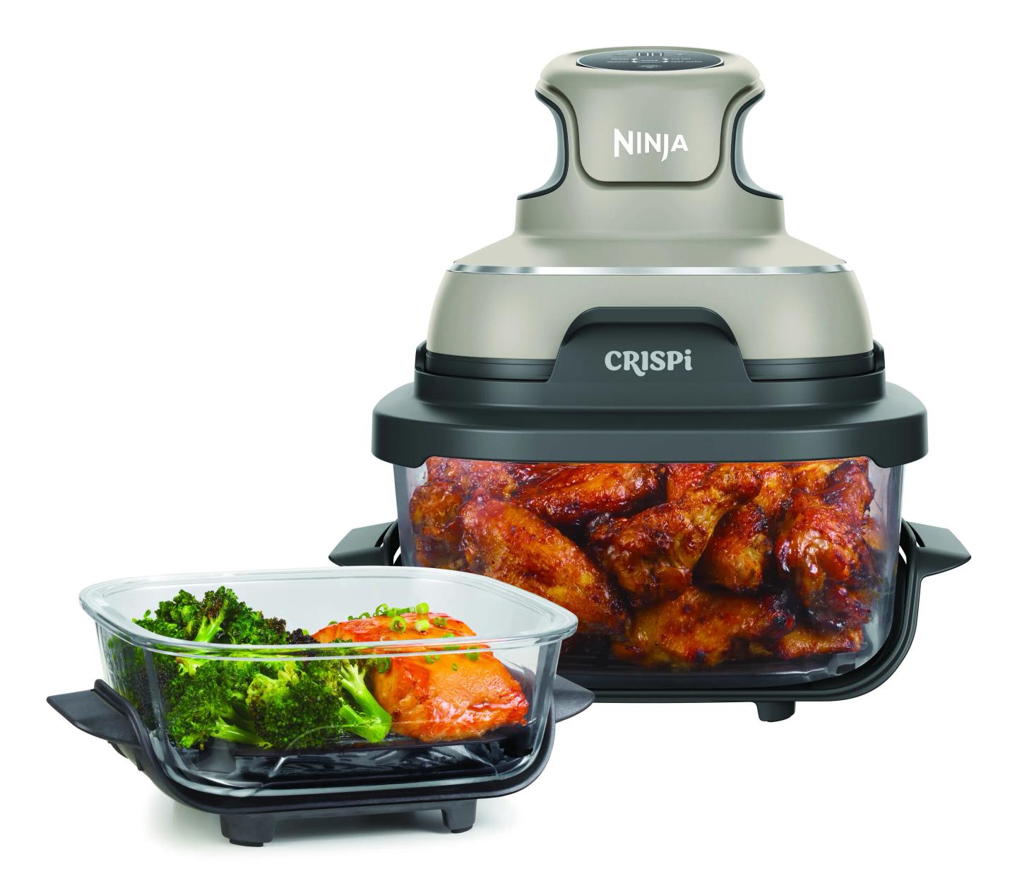Fryer SharkNinja CRISPi, FN101EUST, 1700W, 1.4L + 3.8L, 4 funksione, enë qelqi - Gri/Zezë - 2