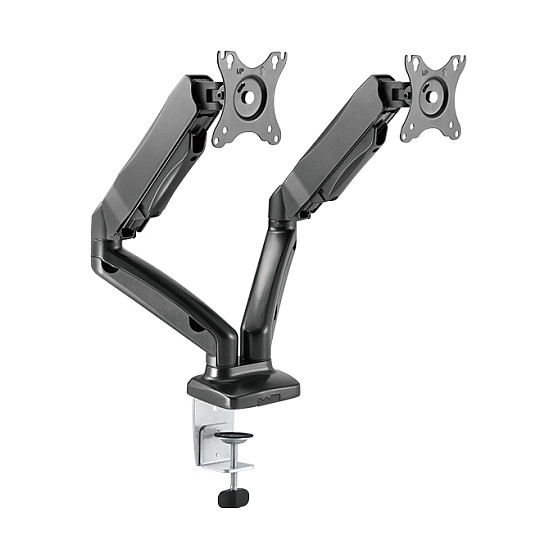 Mbajtëse për Monitor ICY BOX / 2 Monitorë / deri 32" / 6.5kg për Monitor / VESA 75x75-100x100 / Gas Spring / Tavolinë - Zezë - 2