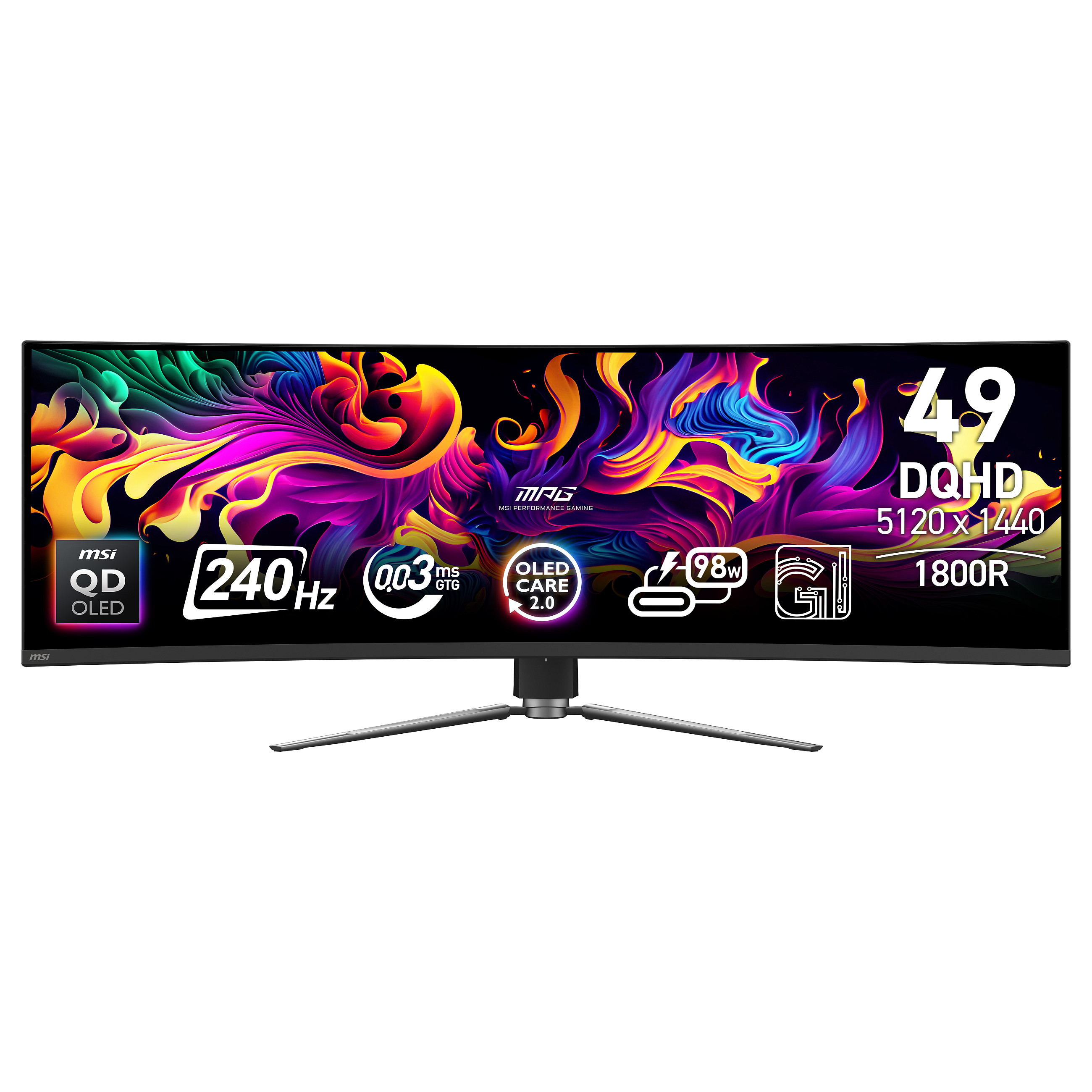 Monitor Gaming MSI MPG 491CQPX QD-OLED / 49" / DQHD QD-OLED / 240Hz / 0.03ms / HDMI+DisplayPort+USB-C - Zezë - 8