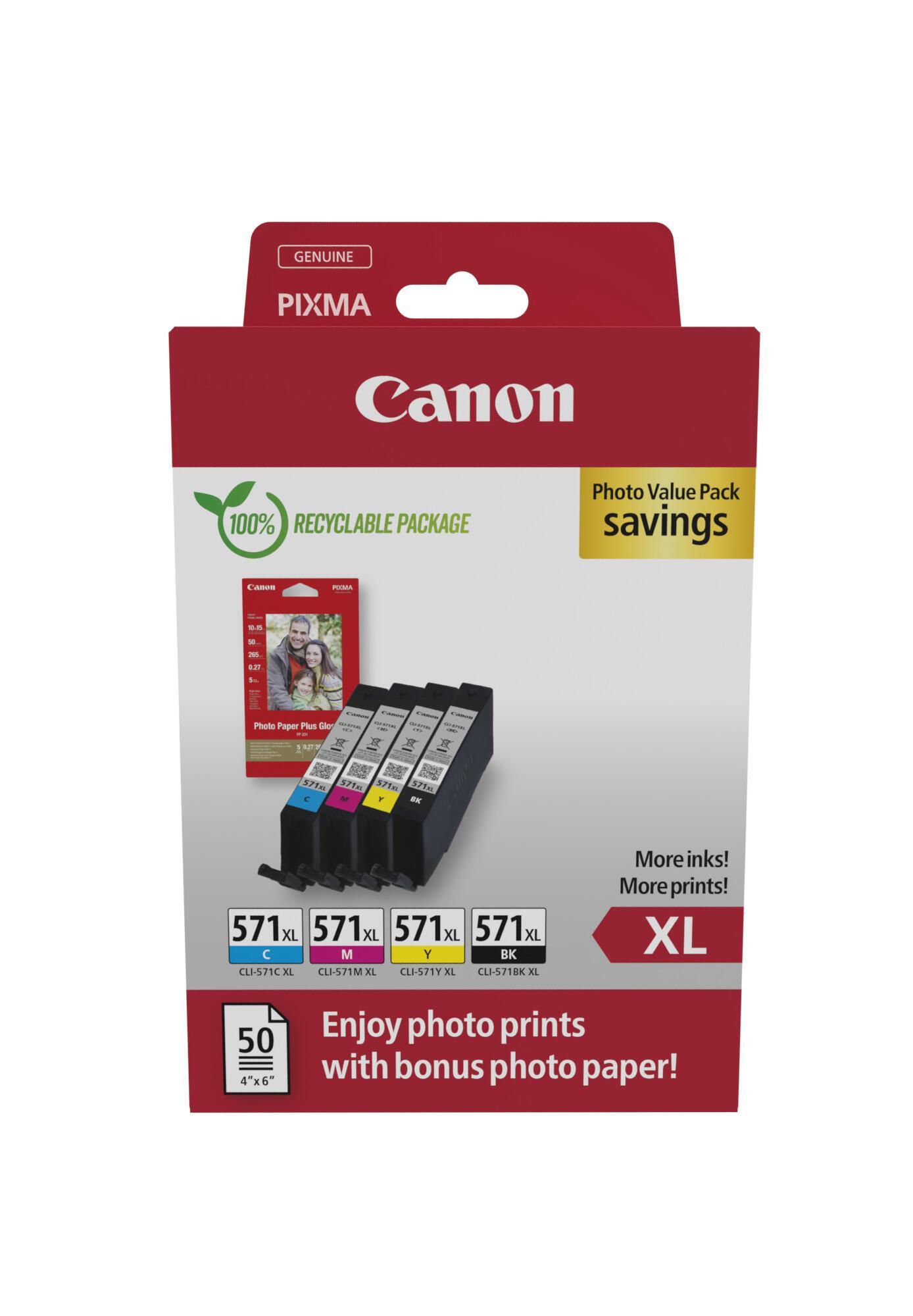 INK Canon CLI-571XL / 0332C006 / Multipack / XL – Zezë/Blu/Rozë/Verdhë
