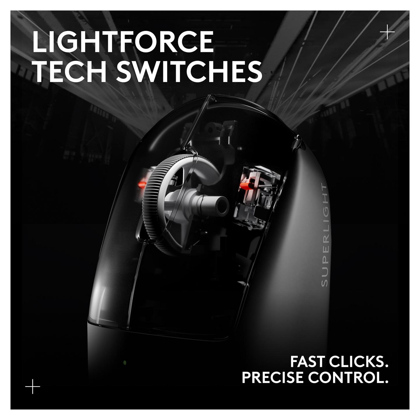Maus Gaming Logitech G PRO X Superlight 2 LIGHTSPEED / Wireless / HERO 2 / 32,000 DPI / 5 Butona / LIGHTFORCE - Bardhë - 10