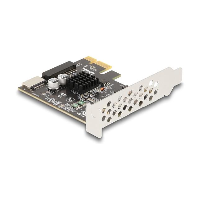 Kartë Zgjerimi PCI Express Delock 90344 / PCIe 3.0 x1 / 1x USB Type-E Key A 5Gbps + 1x USB 19-pin / VIA VL805 / Low Profile - 3