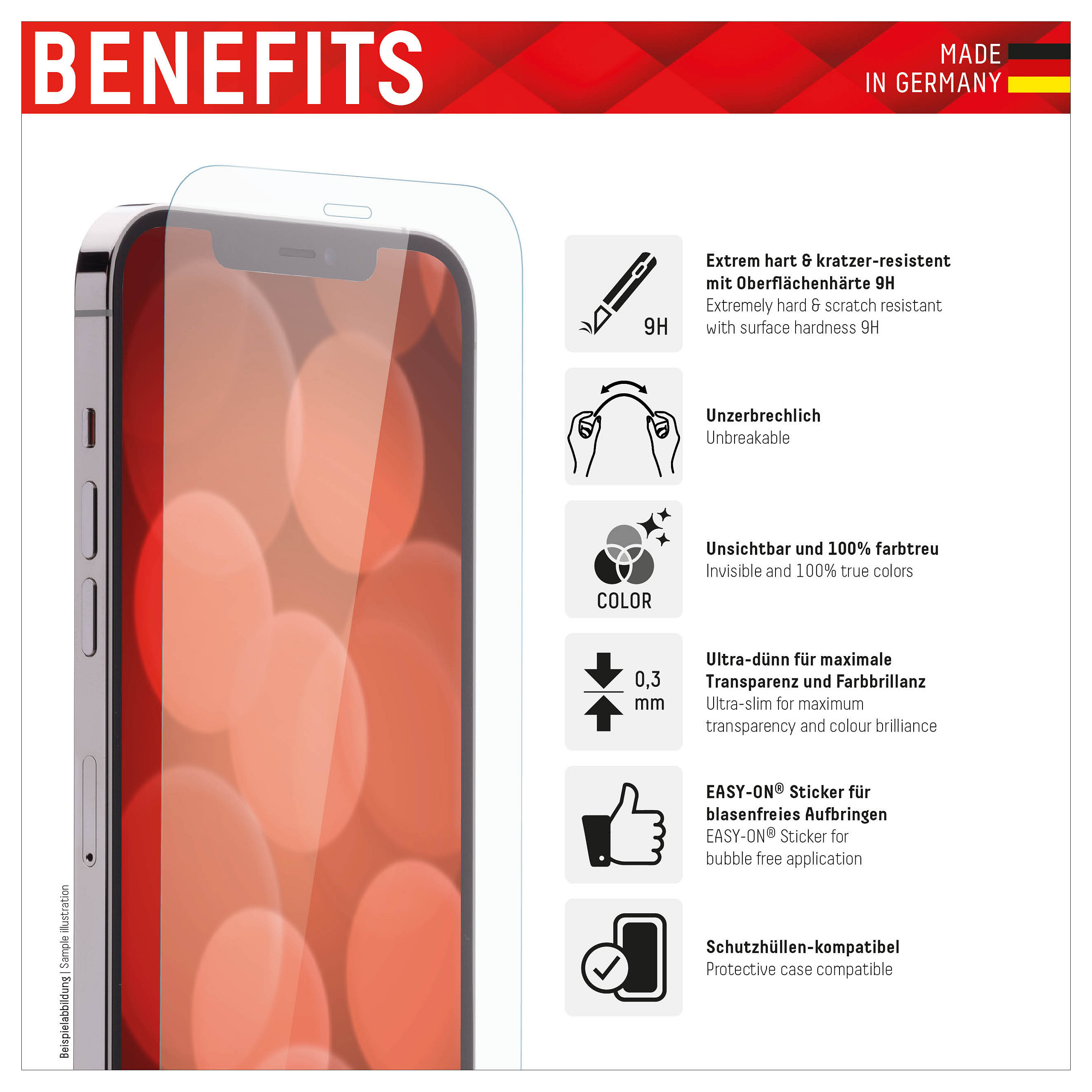 Mbrojtëse për ekran Displex / Apple iPhone 13 / 13 Pro / 14 / 16e / 17e / Xham Tempered Glass 9H - Transparente - 2
