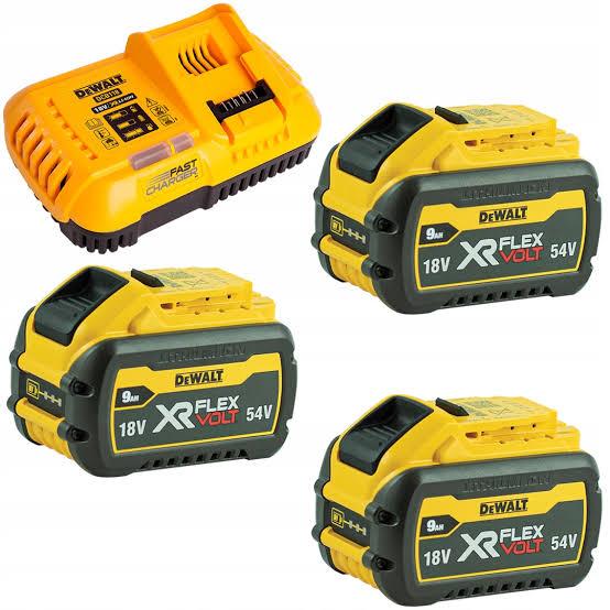 Set Bateri dhe Karikues DeWALT DCB118X3-QW XR FLEXVOLT, 18V/54V, 3×9Ah, Li-Ion - Verdhë/Zezë - 2