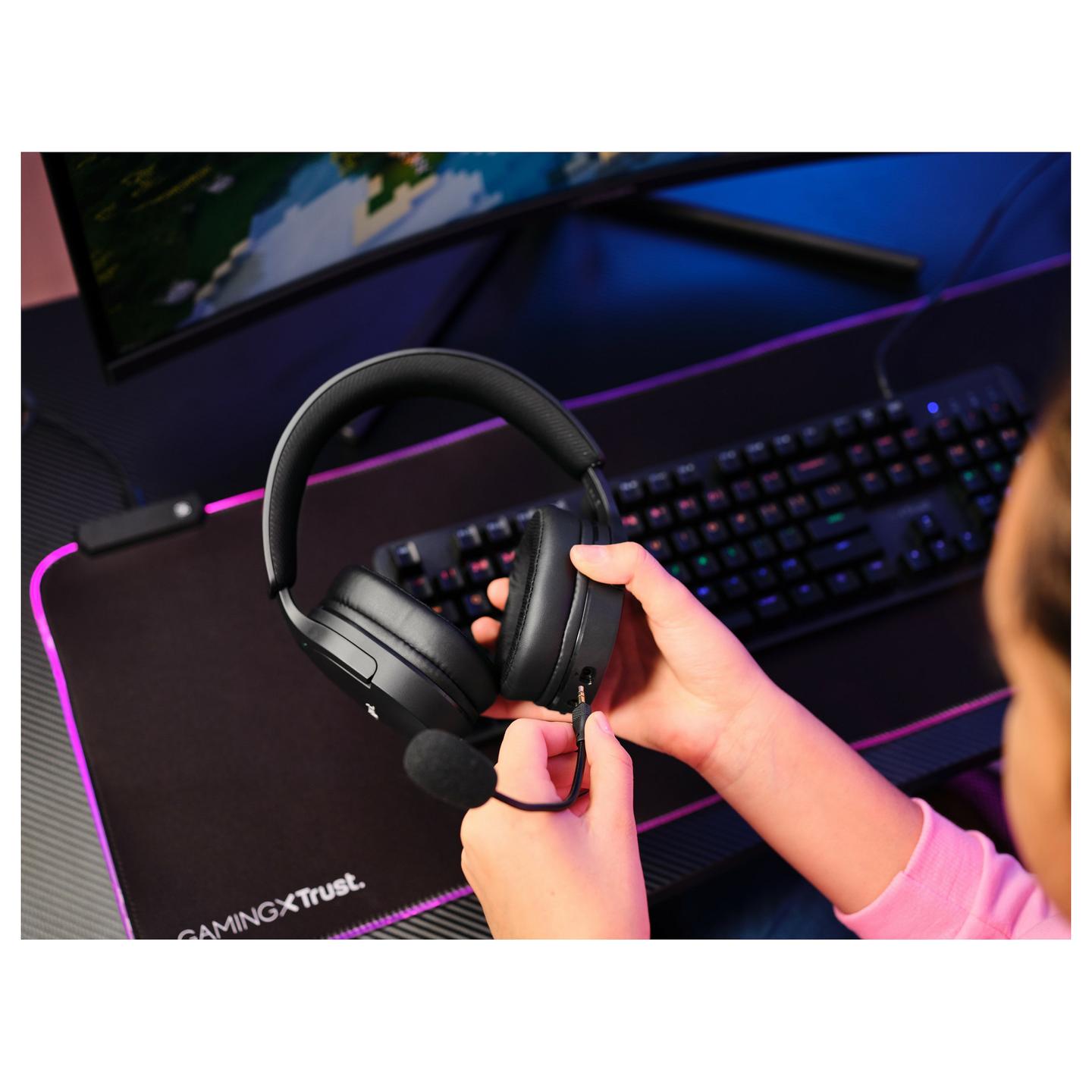 Kufje Gaming Trust GXT 491 Fayzo, 50mm, Wireless & Wired, 2.4GHz, Bluetooth, 7.1, RGB - Zezë - 11