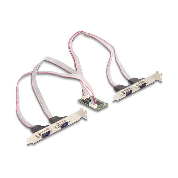 Kartë Zgjerimi Mini PCI Express Delock 95278 / Mini PCIe Full Size / 4x RS-232 DB9 / 460.8Kbps / WCH382L