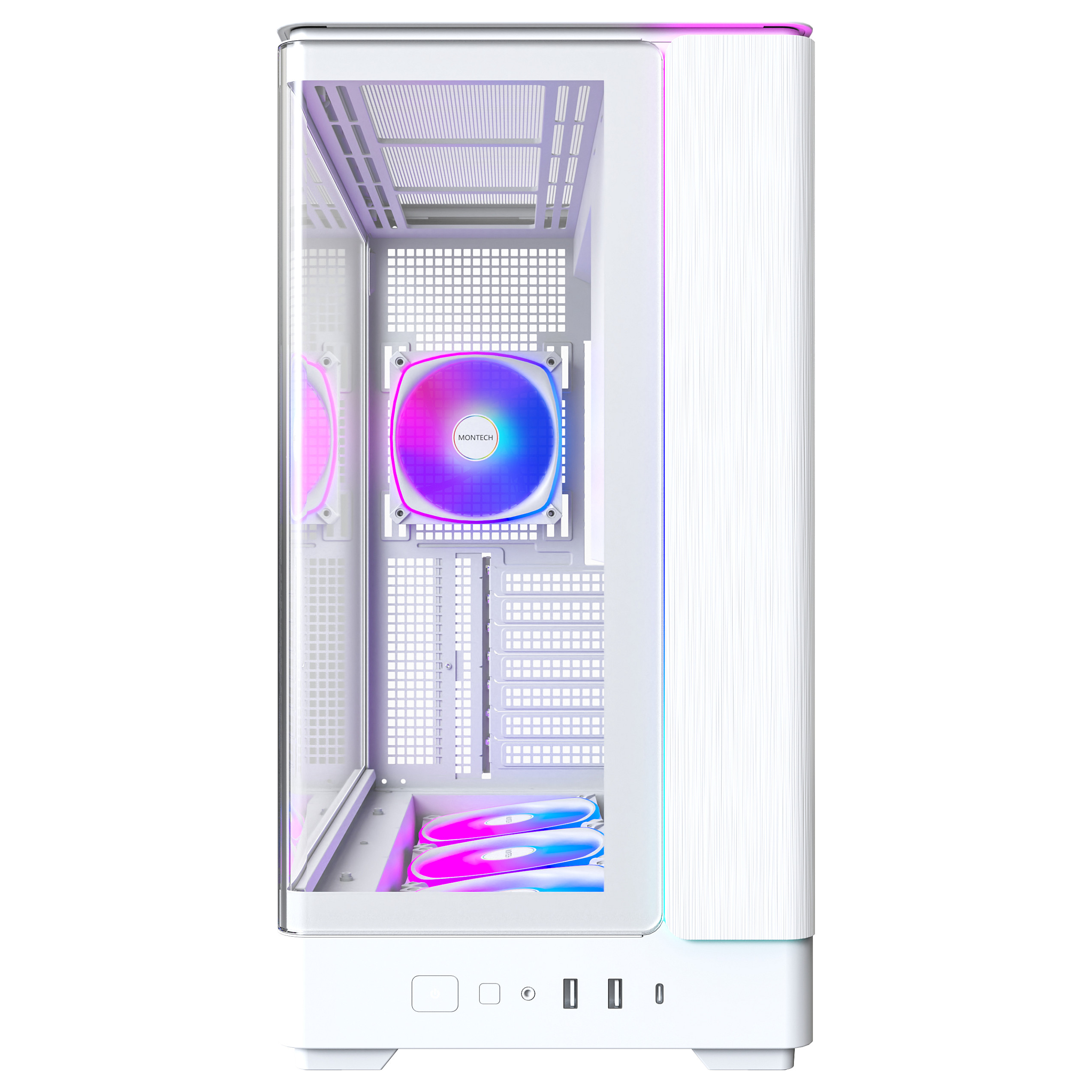 Kasë Montech KING 45 PRO / Midi Tower / ATX / 4x 120mm ARGB Fan / Tempered Glass - Bardhë - 3