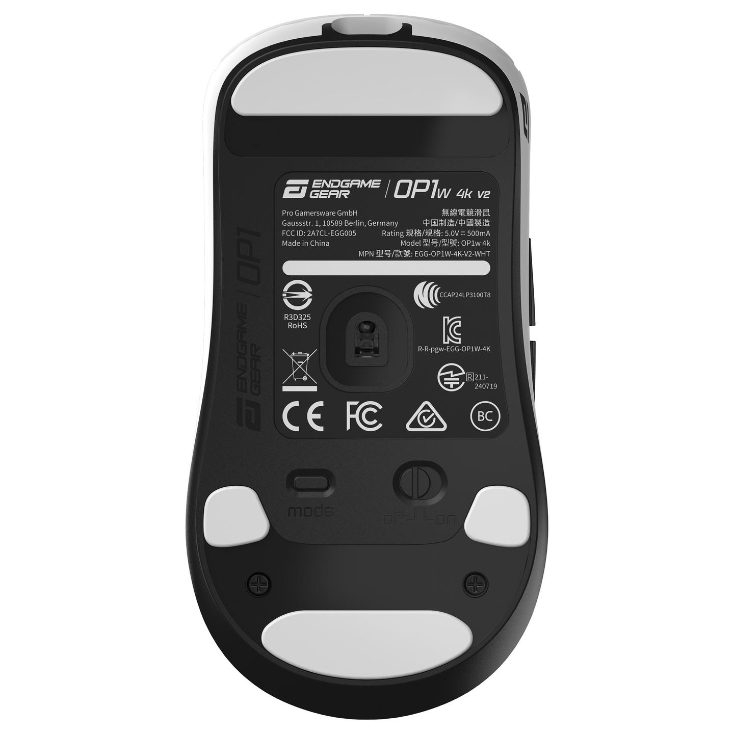 Maus Gaming Endgame Gear OP1w 4K v2 / Wireless / PixArt PAW3950 / 30.000 DPI / 4000Hz / 6 Butona / 2.4 GHz - Bardhë - 10