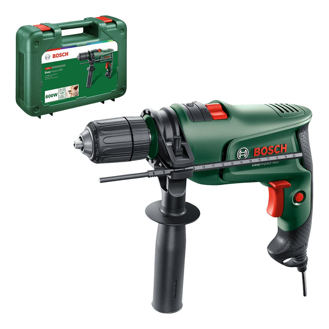 Makineri Shpuese me Goditje Bosch EasyImpact 600, 600W, 3000rpm, 25mm, me Valixhe - Gjelbër - 2