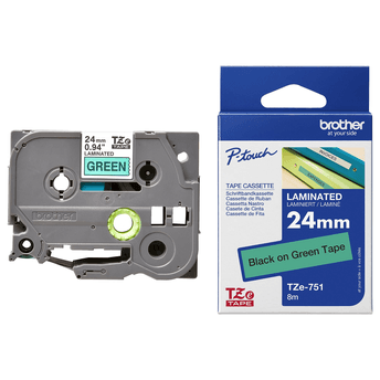 Shirit për Printer 3D Brother Colour Ribbon TZE-751 / TZE751 - Zezë mbi Gjelbër - 2