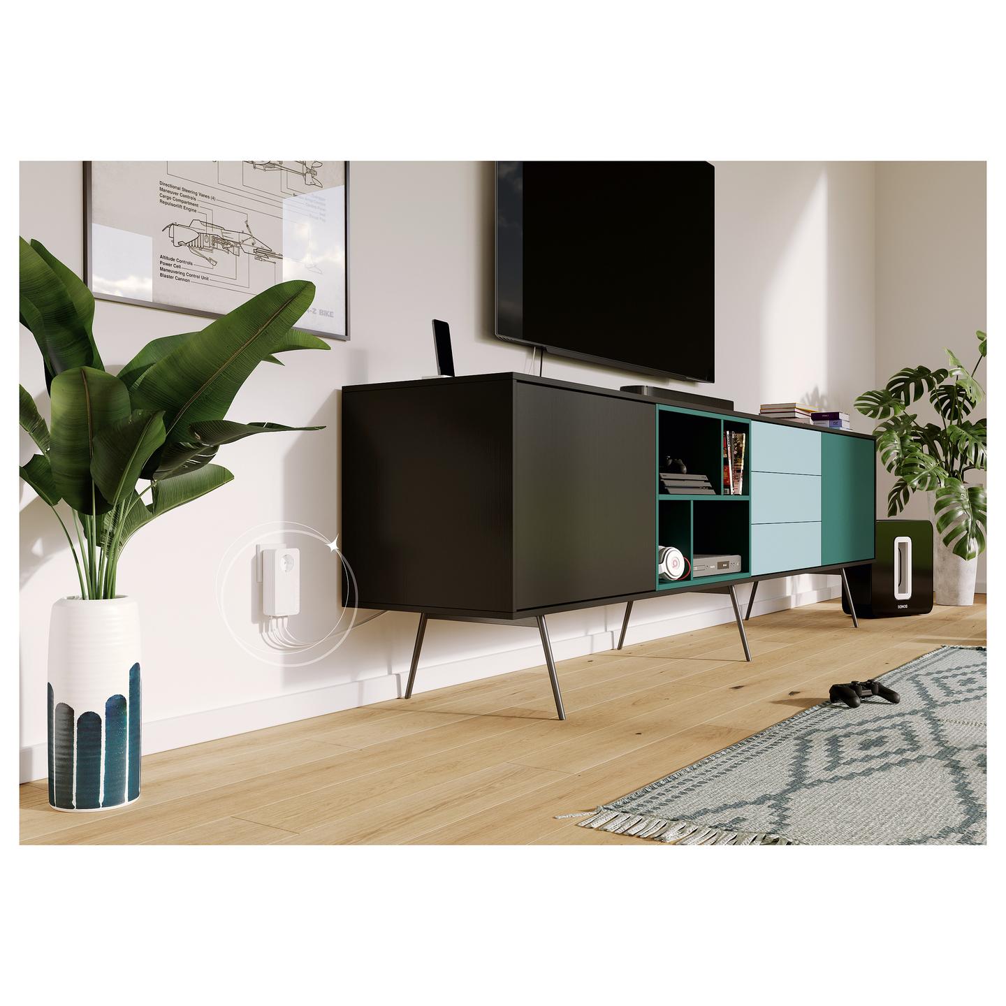 Power-LAN devolo Magic 2 LAN triple Starter Kit, 2400Mbps, G.hn, 3× Gigabit Ethernet, 10/100/1000Mbps, AES 128-bit - Bardhë - 4