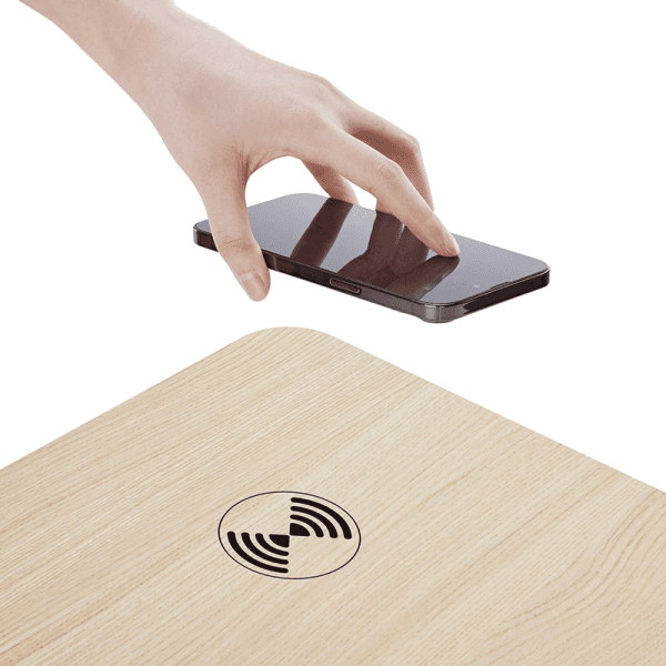 Tavolinë Elektrike LogiLink EO0055W, Ulur-Në-Këmbë, 118 × 60 cm, 72–120 cm, Karikim Wireless 15W - Bardhë, Dru Natyral - 4