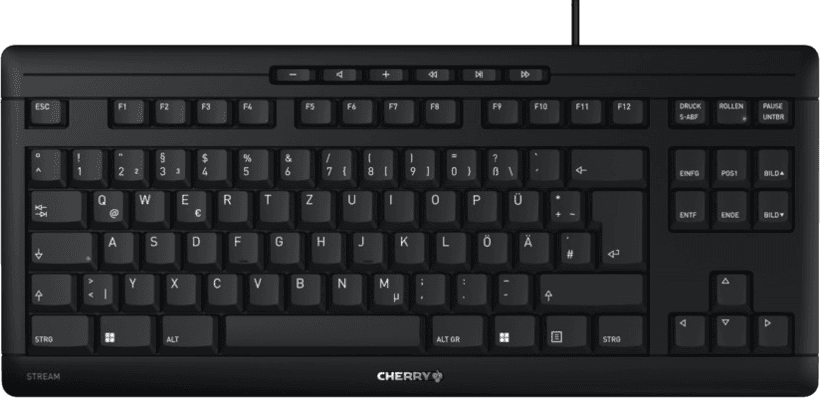 Tastierë Me kabllo CHERRY STREAM TKL / Swiss Layout – Zezë