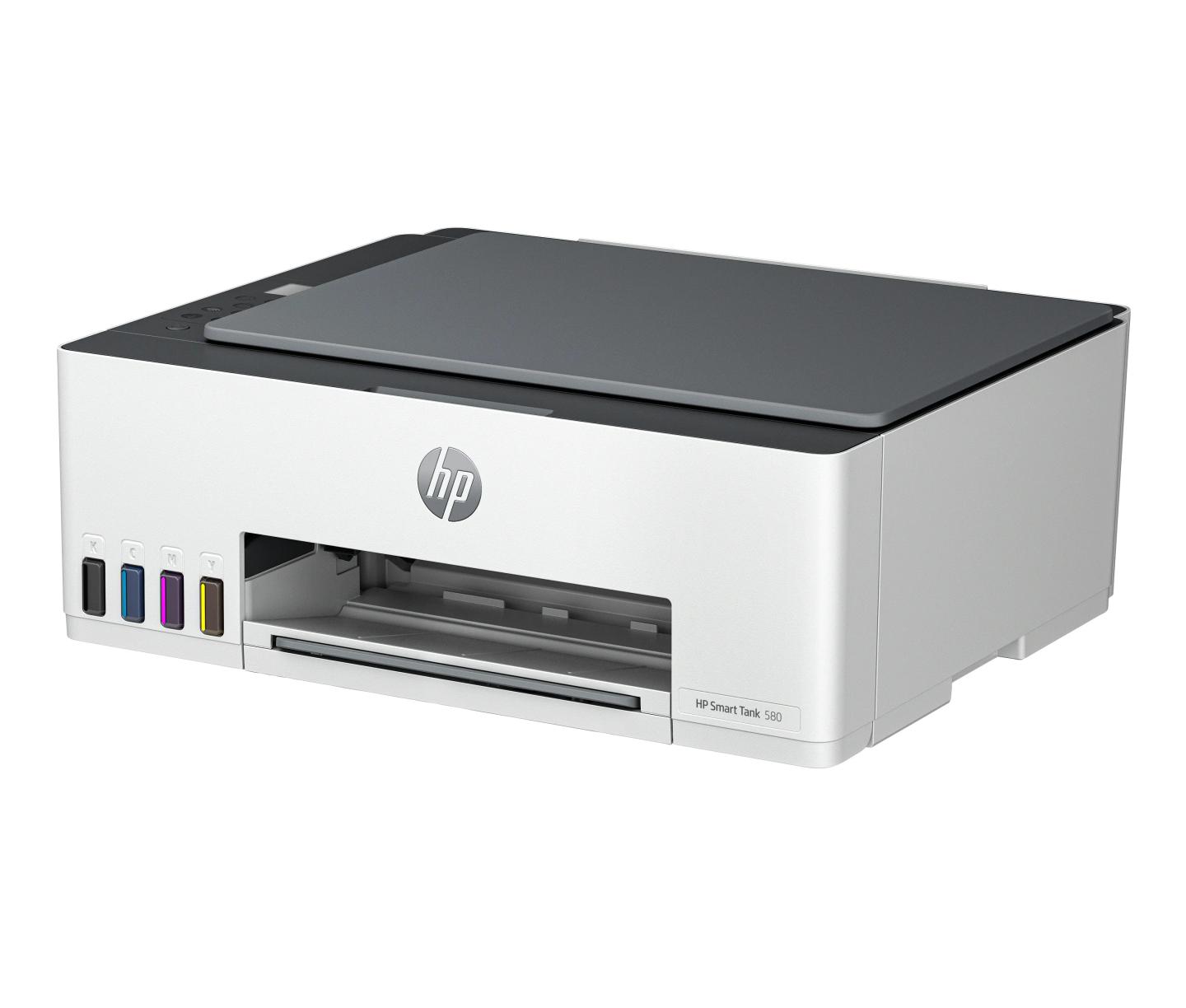 Printer Multifunksional HP Smart Tank 580, Inkjet me Ngjyra, A4, 12 ppm, 3 në 1, Wi-Fi, USB - Bardhë - 2