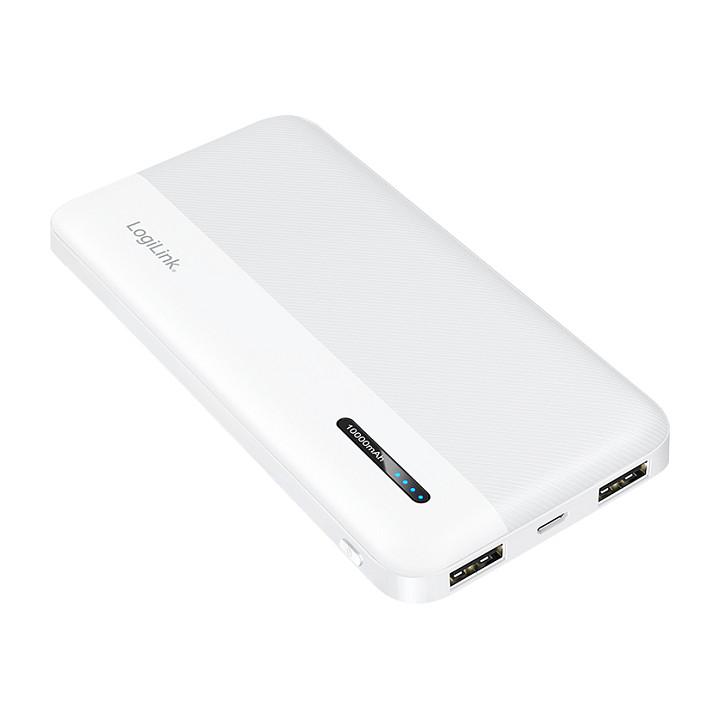 Powerbank LogiLink PA0338WRF / 10.000mAh / 12W / 2x USB-A + USB-C / Li-Po - Bardhë - 3