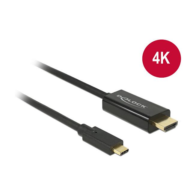 Kabllo HDMI DeLOCK 85260 / USB-C në HDMI / 3m / 4K @ 30Hz / DP Alt Mode / HDMI 1.4 - Zezë - 2