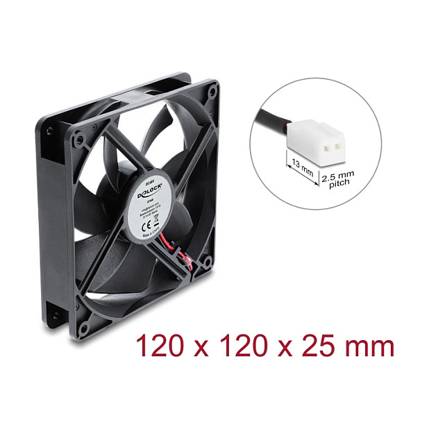 Ftohës për Kasë Delock / 120mm / 2000 RPM / Ball Bearing – Zezë