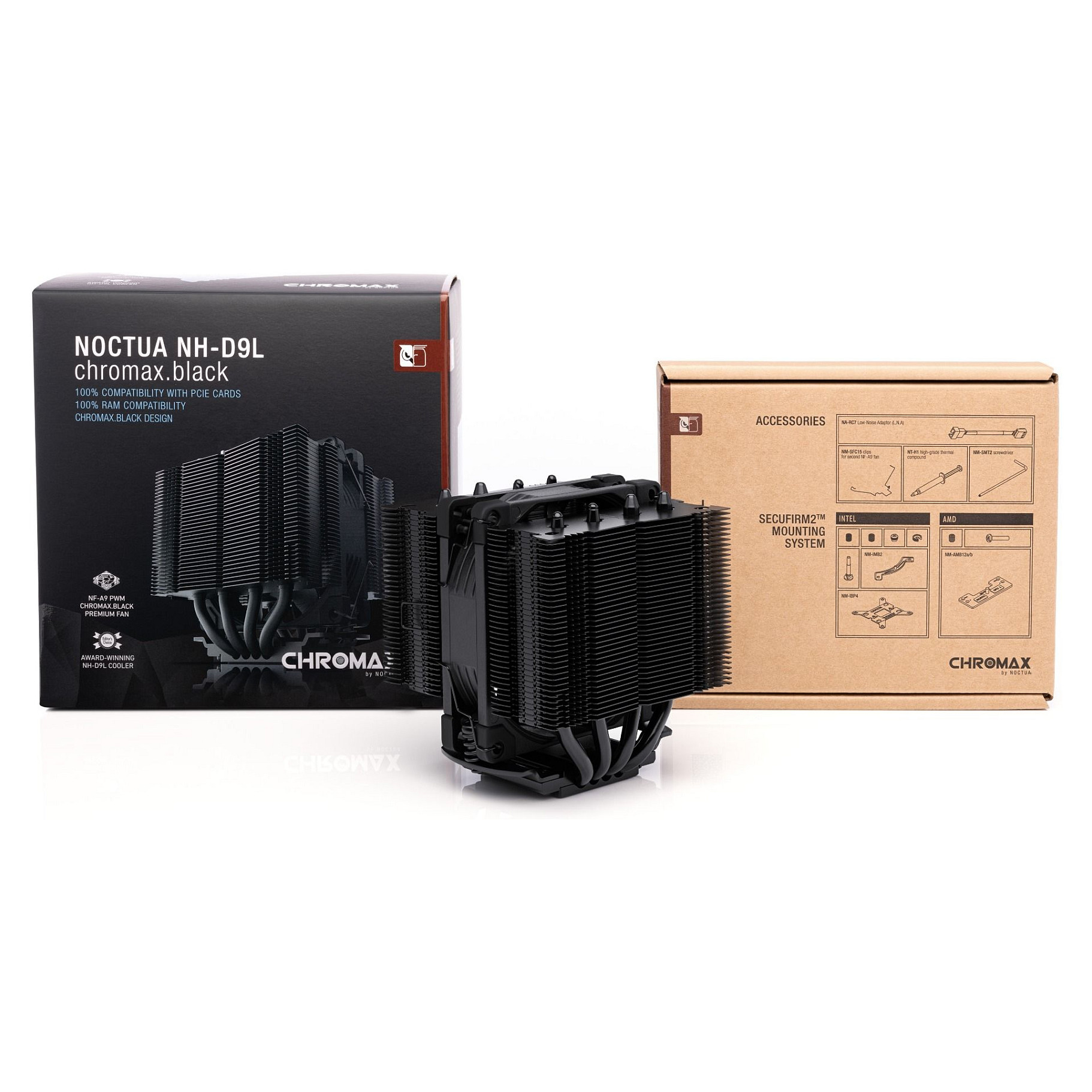 Ftohës për Procesor Noctua NH-D9L CHROMAX.BLACK / 92mm Fan / 400–2000 RPM / 78.9 m³/h / 12V – Zezë - 4