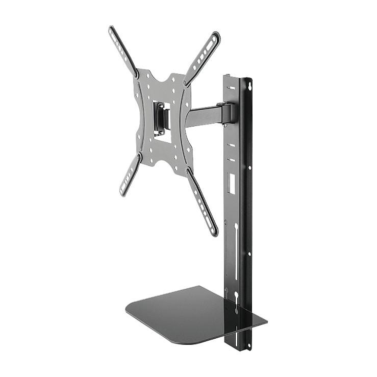 Mbajtëse për TV LogiLink BP0048 , 32–55" , deri 30kg , për mur , e pjerrët -10°/+3° , e rrotullueshme -70°/+70° , VESA 100x100–400x400 , me raft - Zezë - 2
