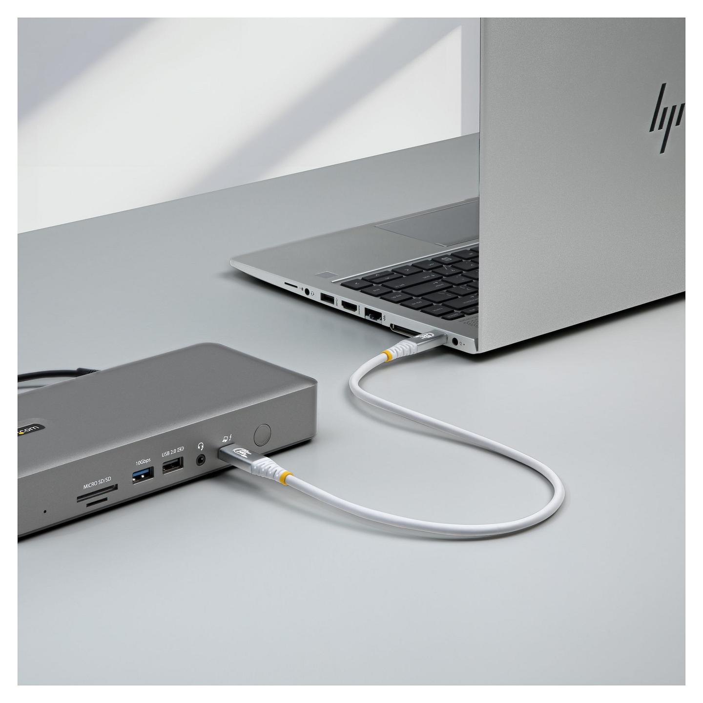 Kabllo USB StarTech.com CC150CM80GUSB4CABLEW / USB-C në USB-C / USB4 / 80 Gbit/s / 240W / 1.5m - Bardhë - 6