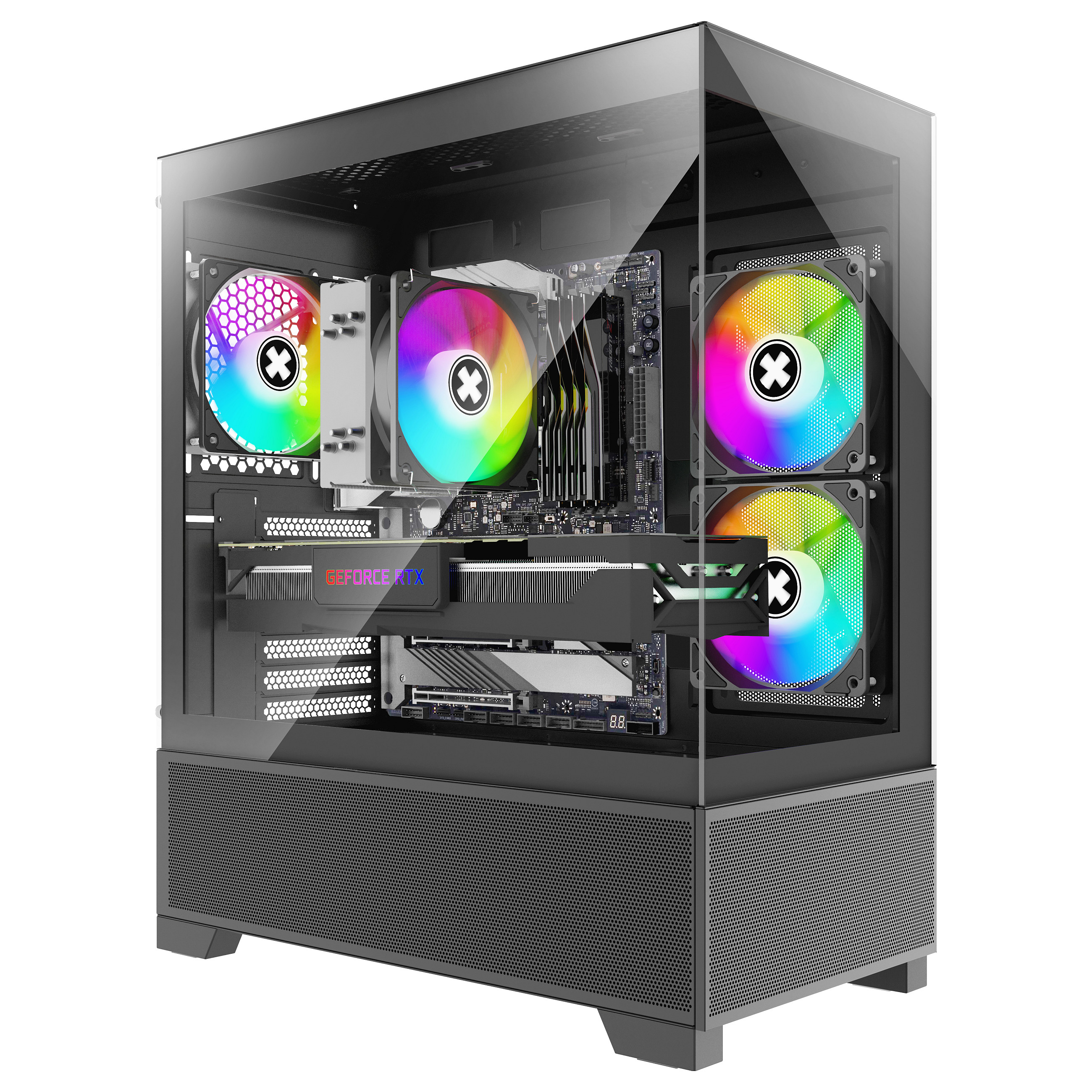 Kasë PC Xilence Beam / Midi Tower / ATX / 2x 120mm + 1x 120mm ARGB Fan / Tempered Glass - Zezë - 6