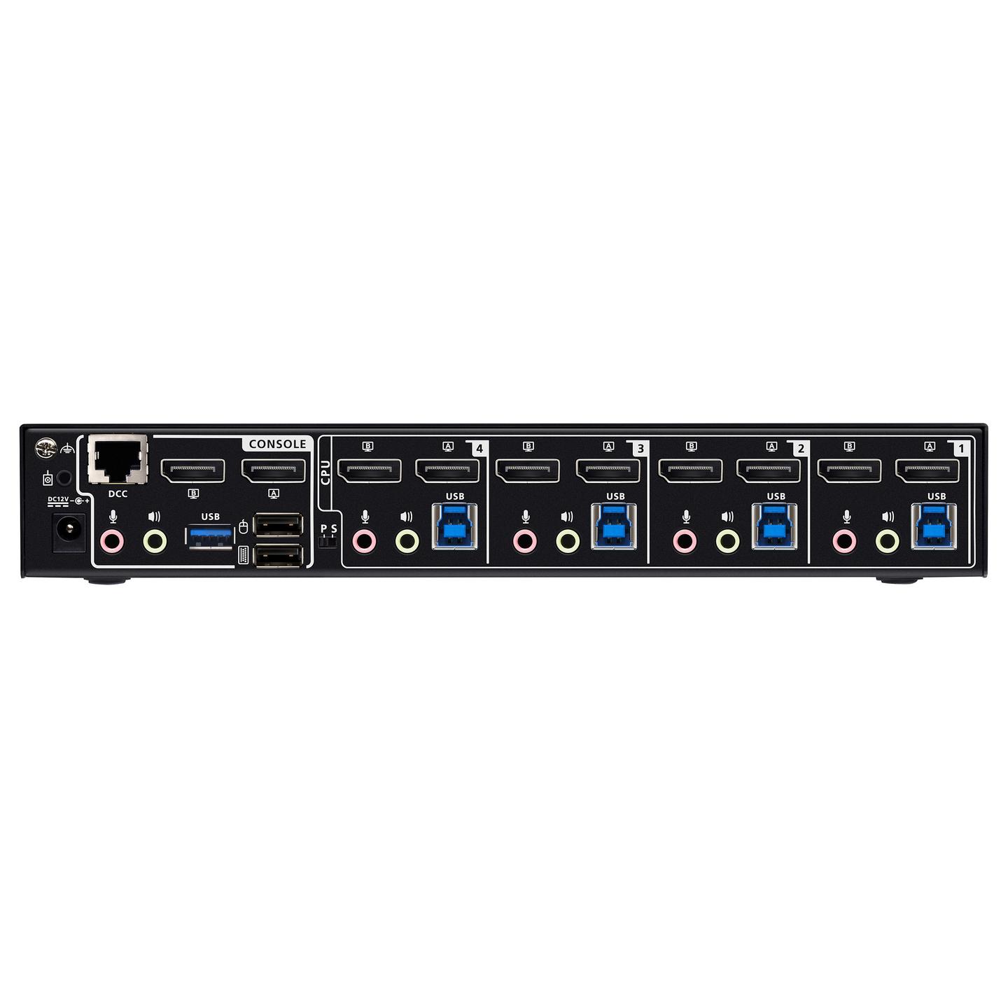 KVM Switch ATEN CS1944DPA-AT-G, 4 porta, Dual DisplayPort, USB 3.0, 8K 60Hz - Zezë - 3