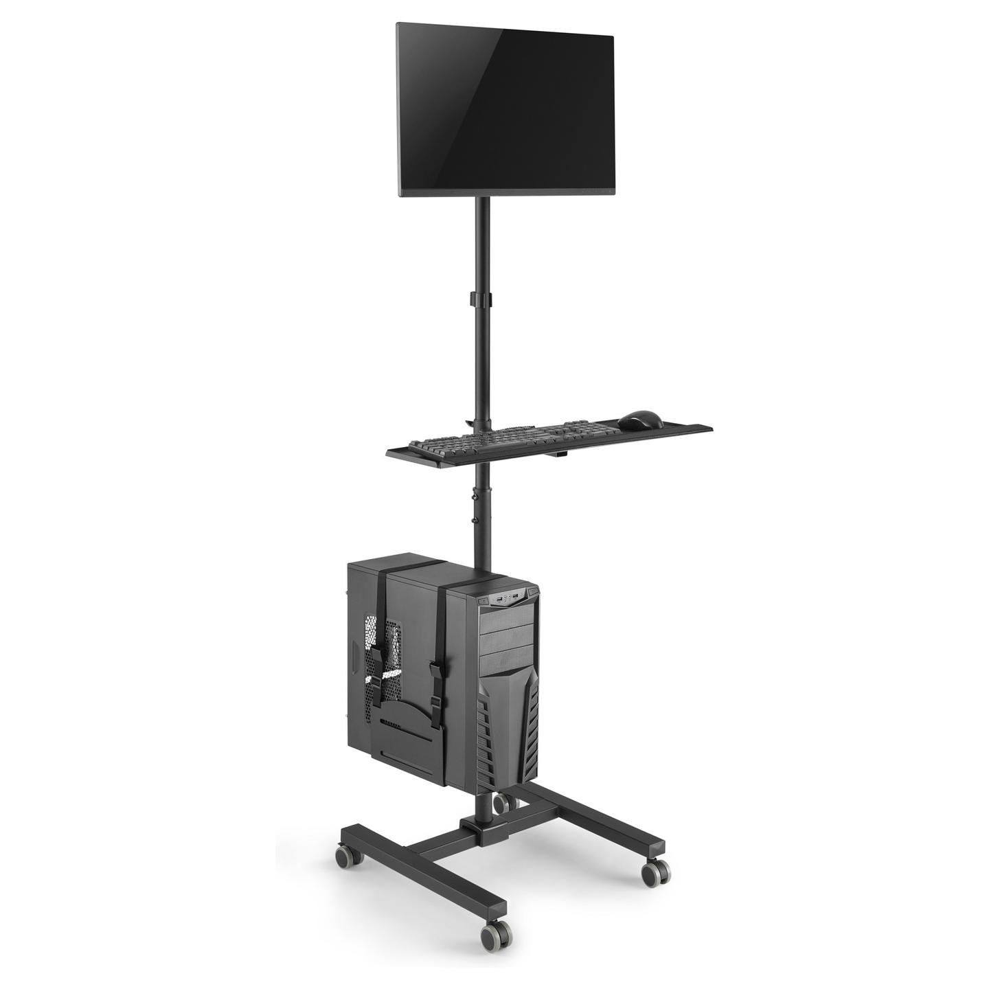 Mbajtëse për Monitor Equip 650171 , 17–32" , deri 8kg , me rrota , lartësi e rregullueshme , VESA 75x75 & 100x100 - Zezë - 2