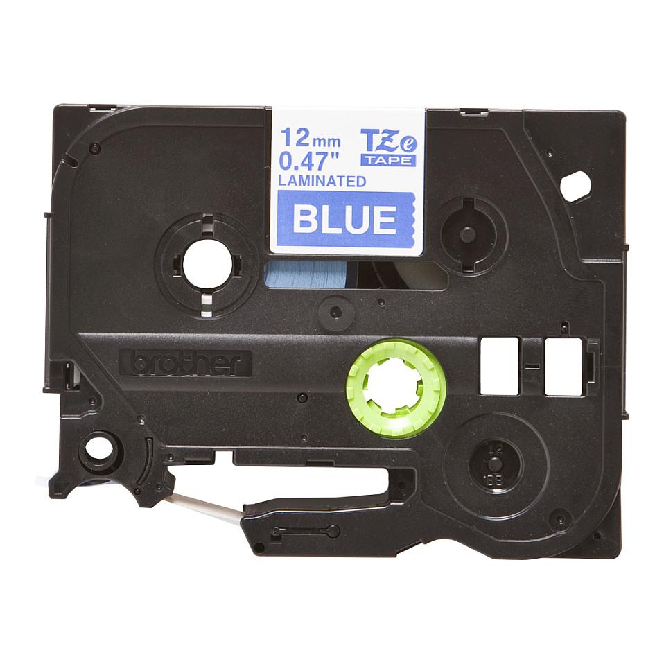 Shirit për Printer Brother TZe-535 / 12 mm × 8 m - Bardhë mbi Blu - 2